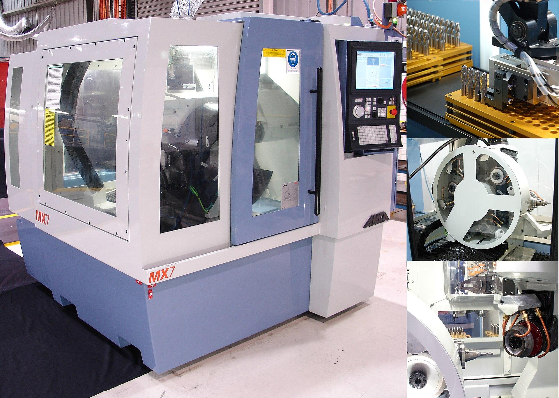 ANCA MX7 CNC tool grinder with grinding wheel pack and robot loader