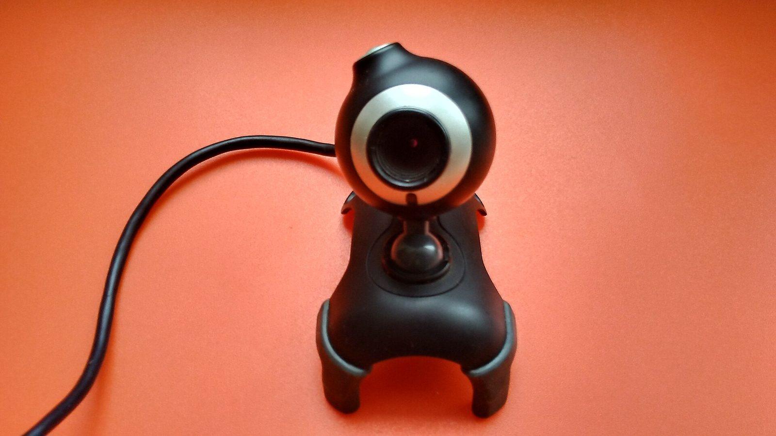 A USB webcam on a desk